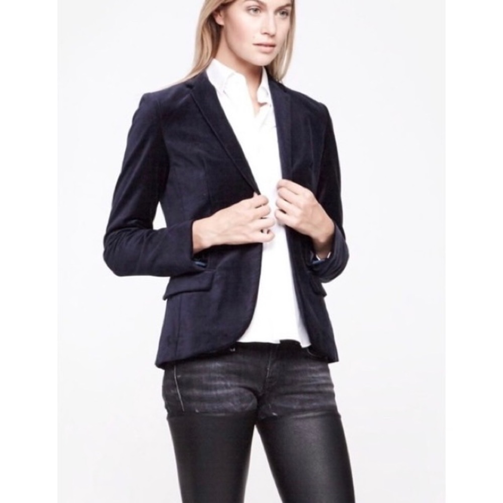 Zadig & Volatire Vero Purple Velvet Open Front Blazer Jacket
